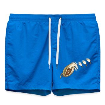 Seidenpflanzenkapsel und treibende Samen - Badeshorts - Cobalt blue - Vorne - AI Model Male 185 light (185cm)