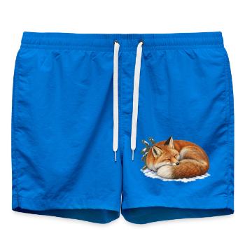 Roter Fuchs rollte sich unter dem ersten Schnee zusammen - Badeshorts - Cobalt blue - Vorne - AI Model Male 185 light (185cm)