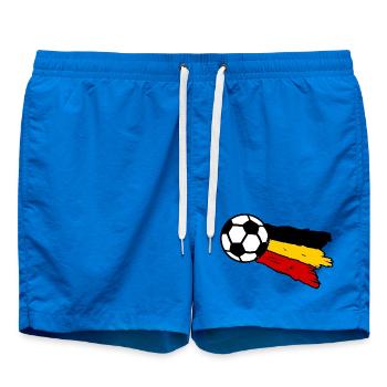 Fußballflagge Belgien - Badeshorts - Cobalt blue - Vorne - AI Model Male 185 light (185cm)