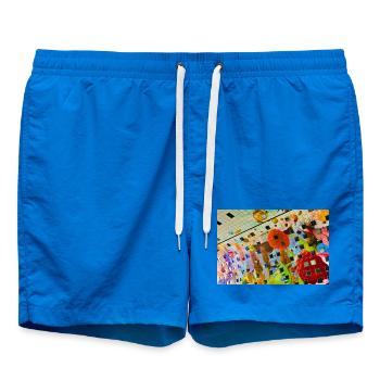 Cheerful colored floral décor design - Swim Trunks - cobalt blue - Front