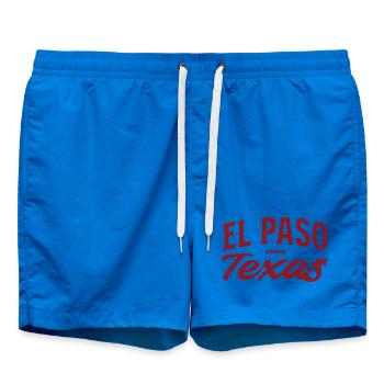 El Paso Texas Retro Script - Badeshorts - Cobalt blue - Vorne