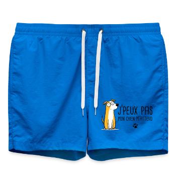 I can't my dog is waiting for me humor - Swim Trunks - cobalt blue - Front