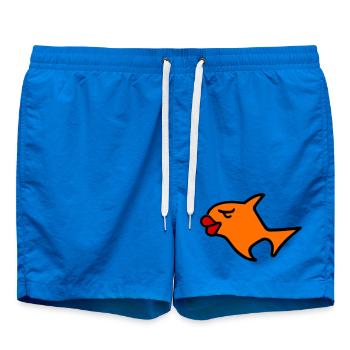 Romantic Fish Illustration - Swim Trunks - cobalt blue - Front