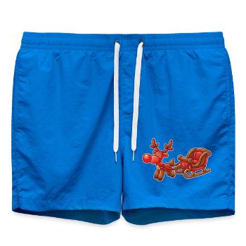 Ballontier Rentier mit Schlitten Weihnachten - Badeshorts - Cobalt blue - Vorne