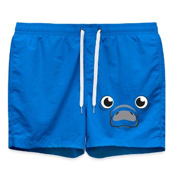 Manatee Face Kawaii Lazy Funny Face Kid Costume - Swim Trunks - cobalt blue - Front