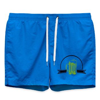 Grüner Neon Bierkrug Outline - Badeshorts - Cobalt blue - Vorne