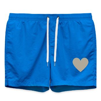 Beiges/Greiges/Taupe Herz Minimaldesign - Badeshorts - Cobalt blue - Vorne - AI Model Male 185 light (185cm)