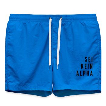 Sei kein Alpha | minimalistisches Design - Badeshorts - Cobalt blue - Vorne - AI Model Male 185 light (185cm)