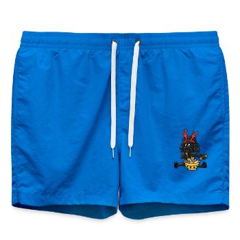 Weihnachten Pudel mit Geweih  - Badeshorts - Cobalt blue - Vorne - AI Model Male 185 light (185cm)