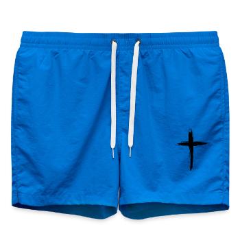 Christian Cross - Swim Trunks - cobalt blue - Front - AI Model Male 185 light (185cm)