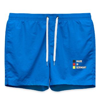 Made in Germany Deutschland Design  - Badeshorts - Cobalt blue - Vorne - AI Model Male 185 light (185cm)