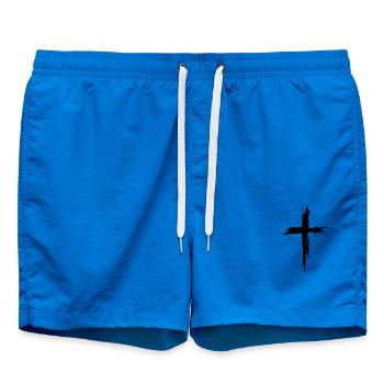 Christian Cross - Swim Trunks - cobalt blue - Front - AI Model Male 185 light (185cm)