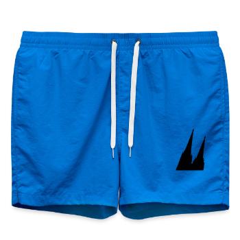 Schräger Kölner Dom in Köln - Badeshorts - Cobalt blue - Vorne - AI Model Male 185 light (185cm)