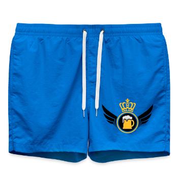 Beer Lord | Wings | Crown | Krone - Swim Trunks - cobalt blue - Front