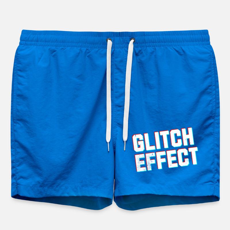 Gamer Glitch Effect Sweat à capuche - Short de bain - cobalt blue