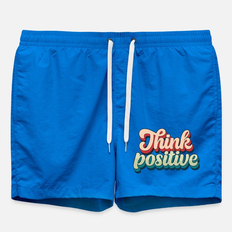 Think Positive Rétro Script - Short de bain - cobalt blue