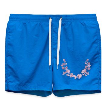 Delicate eucalyptus branches in dusky pink illustration - Swim Trunks - cobalt blue - Front