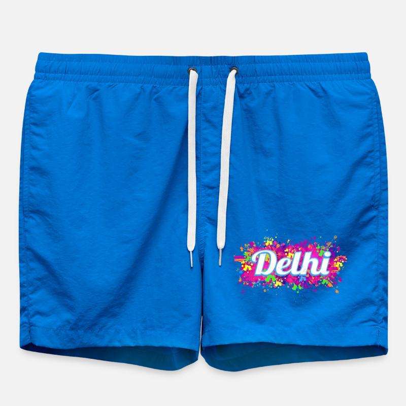 Souvenir de design aux couleurs colorées de Delhi en Inde - Short de bain - cobalt blue
