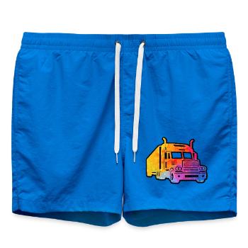 Colorful truck - Swim Trunks - cobalt blue - Front