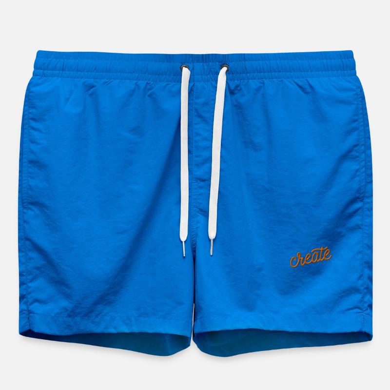 Create lettering embroidered - Swim Trunks - cobalt blue