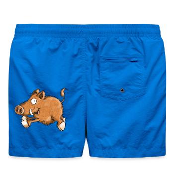 Flotte Wutz - Wildschwein - Eber - Sau - Geschenk - Badeshorts - Cobalt blue - Hinten