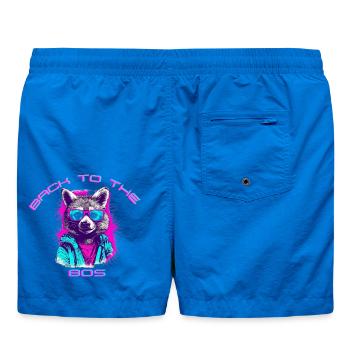 Chien hipster rétro avec lunettes de soleil et sweat à capuche - Short de bain - cobalt blue - Dos