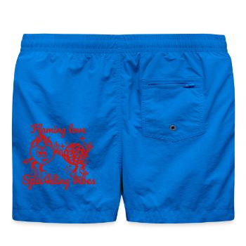 Flaming Love & prickelnde Vibes - gesundes Retro-Design - Badeshorts - Cobalt blue - Hinten