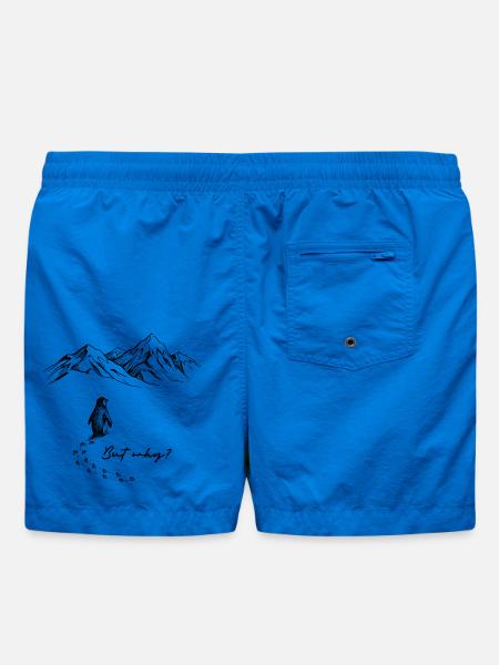 Pinguin But why Motivation Antarktis Backprint - Badeshorts - Cobalt blue