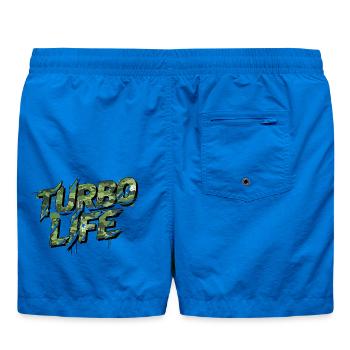 Turbo Life – Déclaration de la culture du camouflage automobile - Short de bain - cobalt blue - Dos - AI Model Male 185 light (185cm)