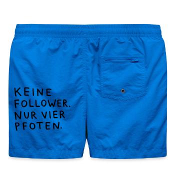 Keine Follower, nur vier Pfoten – Spruch "Hund" - Badeshorts - Cobalt blue - Hinten