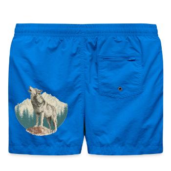 Wolf - Swim Trunks - cobalt blue - Back