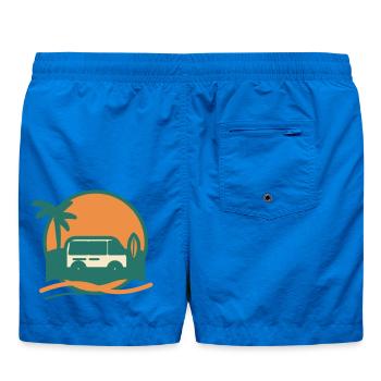 Sonnenuntergang Surfbus am Strand - Badeshorts - Cobalt blue - Hinten