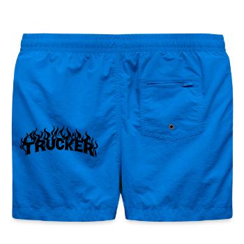 Trucker Schriftzug Flammen - Farbe veränderbar - Badeshorts - Cobalt blue - Hinten