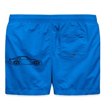RX‑7 Line Silhouette – JDM Performance Art - Badeshorts - Cobalt blue - Hinten