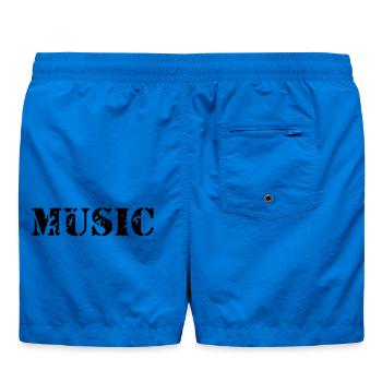 Music als Stempel Druck - Badeshorts - Cobalt blue - Hinten