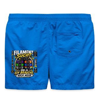 Filament-Sucht – Lustiges 3D Druck Design - Badeshorts - Cobalt blue - Hinten