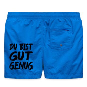 Du Bist Gut Genug Spruch - Badeshorts - Cobalt blue - Hinten