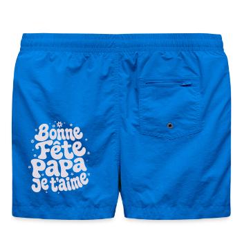 Bonne Fête Papa Je T'aime - Cadeau Fête des Pères - Short de bain - cobalt blue - Dos