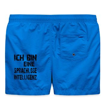 KI Spruch Ich bin eine sprachlose Intelligenz - Badeshorts - Cobalt blue - Hinten - AI Model Male 185 light (185cm)