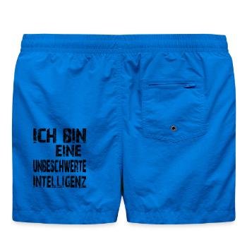 KI Spruch Ich bin eine unbeschwerte Intelligenz - Badeshorts - Cobalt blue - Hinten - AI Model Male 185 light (185cm)