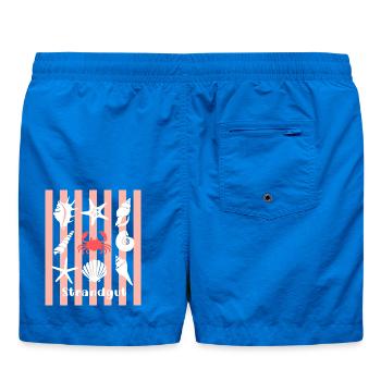 Strandgut Muscheln Seesterne und Krebs - Badeshorts - Cobalt blue - Hinten