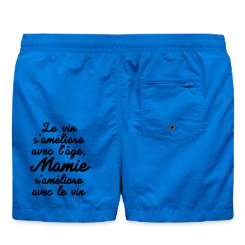 mamie, mamie humour, amateur de vin - Short de bain - cobalt blue - Dos - AI Model Male 185 light (185cm)