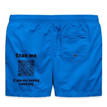 QR-Code mit liebevoller Botschaft - Badeshorts - Cobalt blue - Hinten