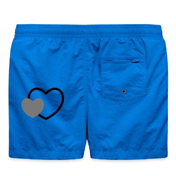Herz im Herz I 2 Herzen Liebe Geschenk - Badeshorts - Cobalt blue - Hinten