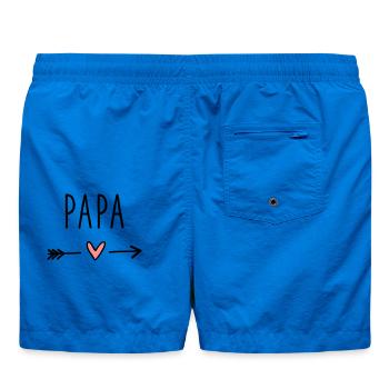 Papa Herz Pfeil Liebe Vatertag Geschenk - Badeshorts - Cobalt blue - Hinten