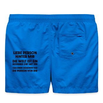 Liebe Person Hinter Mir Hab Einen Schönen Tag - Badeshorts - Cobalt blue - Hinten