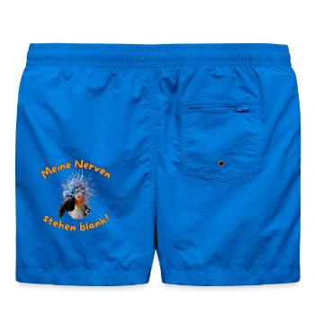 Krallo Kreisch™: Meine blank stehenden Nerven - Badeshorts - Cobalt blue - Hinten