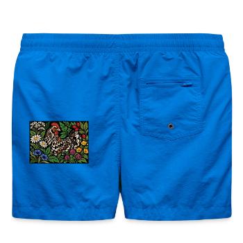 Blumenhühner-Volkskunstgarten - Badeshorts - Cobalt blue - Hinten