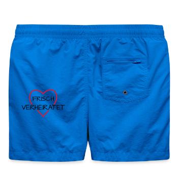 Frisch verheiratet Herz Hochzeit Hochzeitsreise - Badeshorts - Cobalt blue - Hinten