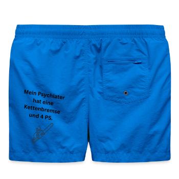 Mein Psychiater hat eine Kettenbremse und 4 PS. - Badeshorts - Cobalt blue - Hinten